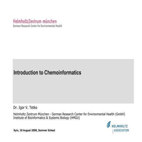 Introduction to Chemoinfornatics