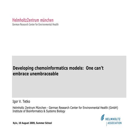 Developing Chemoinformatics Models