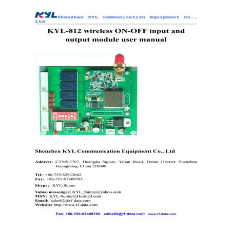 KYL 812 user manual
