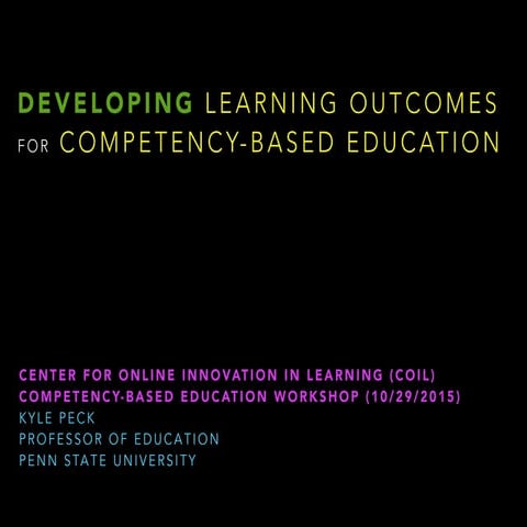 Developing Learning Outcomes for Competency-based Education