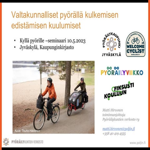 Valtakunnalliset pyörällä kulkemisen edistämisen kuulumiset