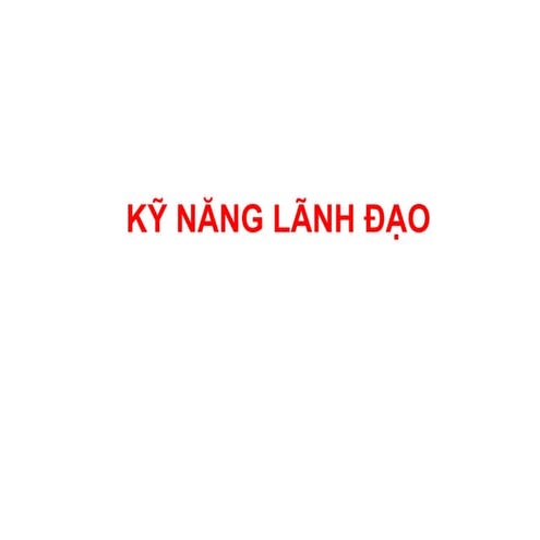 Ky nang lanh dao hv