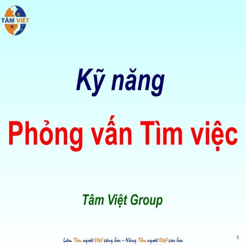 [Tâm Việt] Kỹ năng phỏng vấn tìm việc