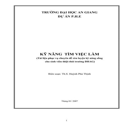 Kỹ năng tìm việc