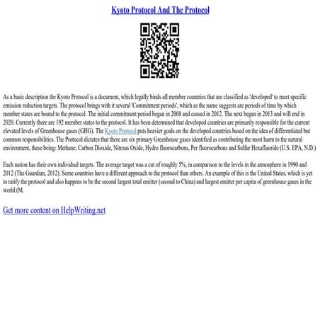 Kyoto Protocol And The Protocol | PPT