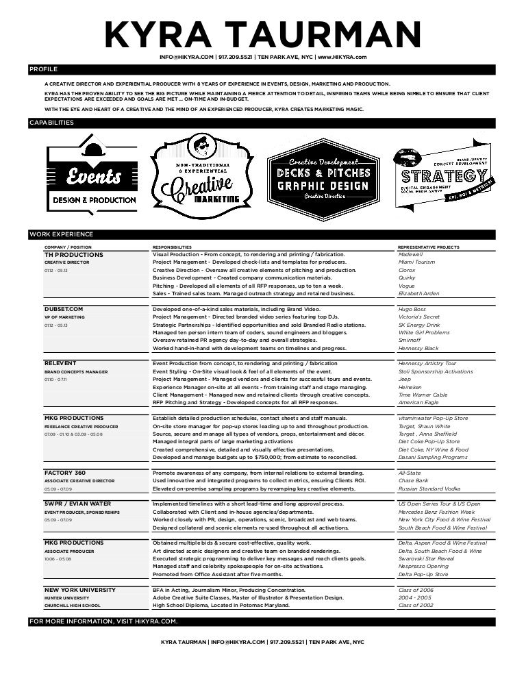experiential resumes