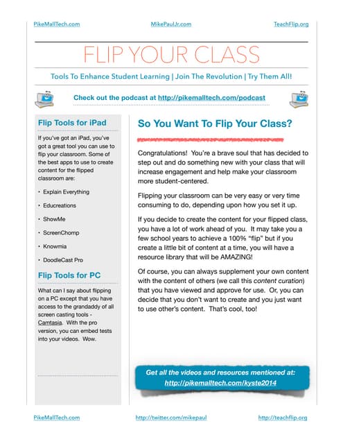 Mike Paul's #TeachFlip Flyer for KySTE 2014