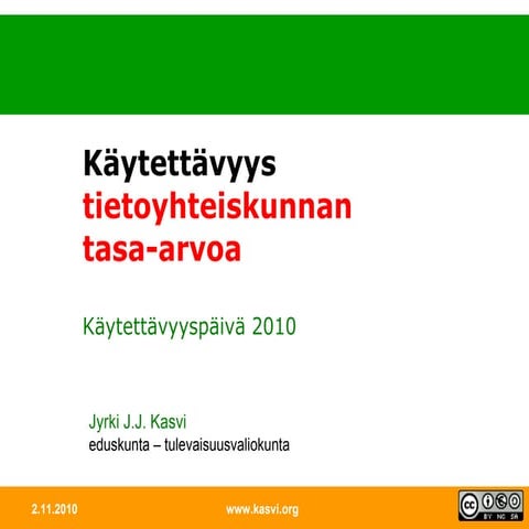 Käytettävyys tietoyhteiskunnan tasa-arvoa