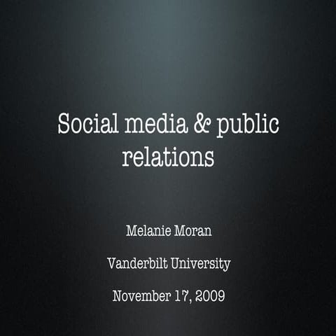 Social Media and Public Relations | PPT