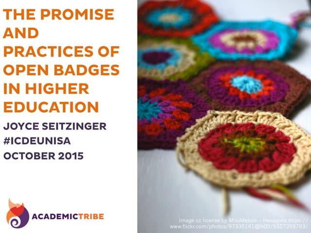Promise & Practice of #OpenBadges #icdeunisa