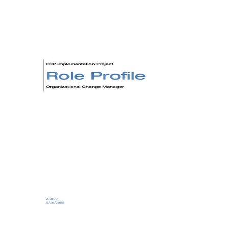 Role Profile Organizational Change Manager