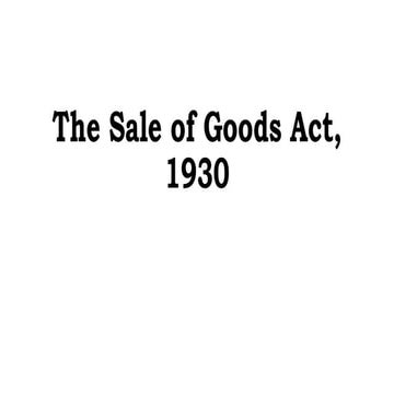 Sale of goods
