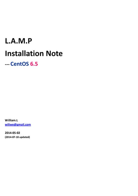 L.A.M.P Installation Note --- CentOS 6.5