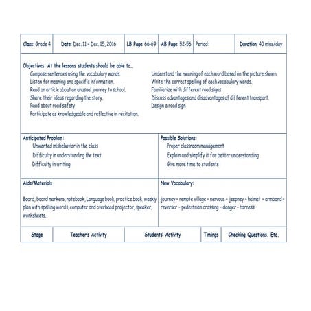 Learning Plan: Rhyming words, The story of the Hobbit, Present Perfect tense, 