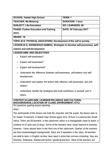 Life orientation grade 10 | PPTX | Education