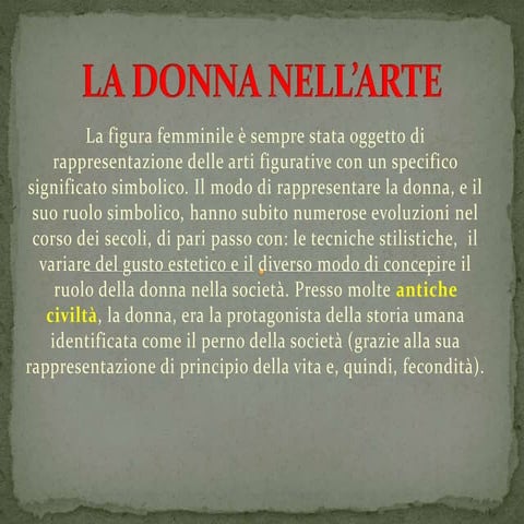 LA DONNA NELL'ARTE | PPTX