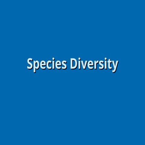 Species diversity overview and explained
