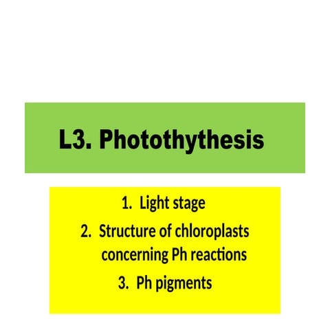 L.10  Photosynthesis.ppt and the light stage, structure of chloroplasts conce...