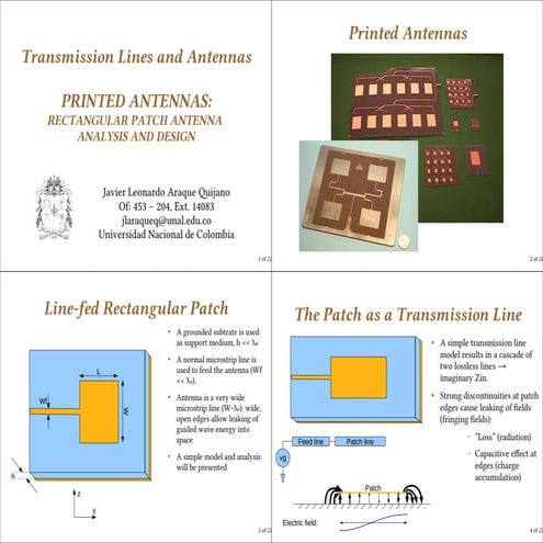 Desing of a rectangular patch antenna | PDF