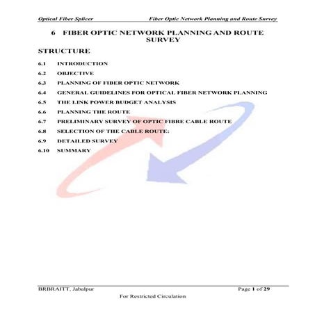 Planning and route survey