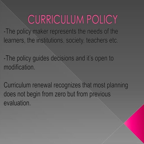 L.pcurriculum policy