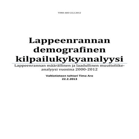 L rannan demografinen kilpailukykyanalyysi final