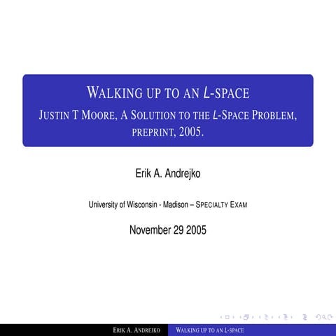 L Space In ZFC | PDF