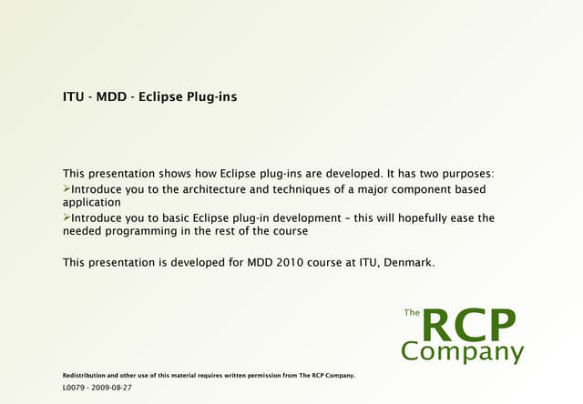 ITU - MDD - Eclipse Plug-ins