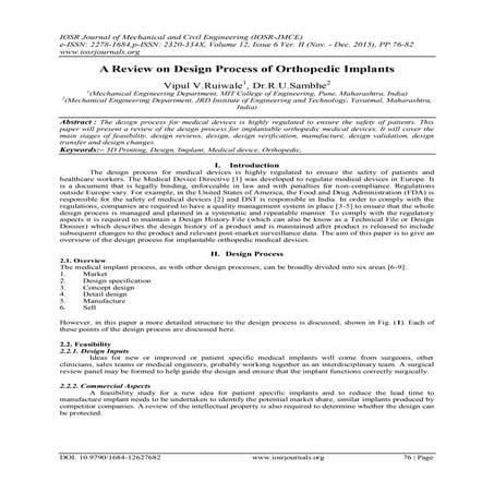 A Review on Design Process of Orthopedic Implants