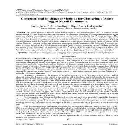 Computational Intelligence Methods for Clustering of Sense Tagged Nepali Docu...