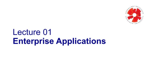 Hönn2014 L01 Enterprise Applications