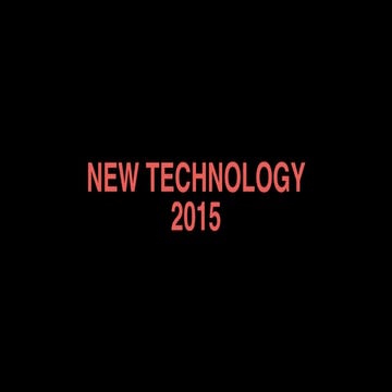 New Technology 2015 L01 introduction