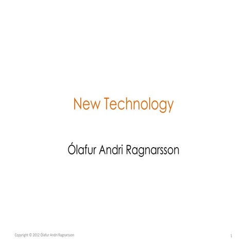 New Technology 2014 L01 Introduction | PDF
