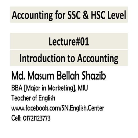 L#01=introduction to accounting | PDF