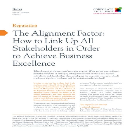 The Alignment Factor - Cees B. M. Van Riel | PDF