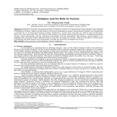 Religion and Its Role in Society