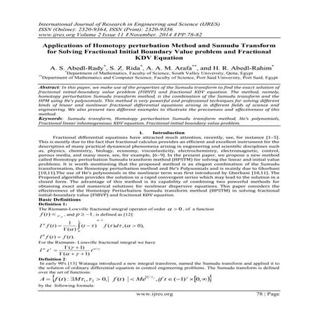 Applications of Homotopy perturbation Method and Sumudu Transform for Solving...
