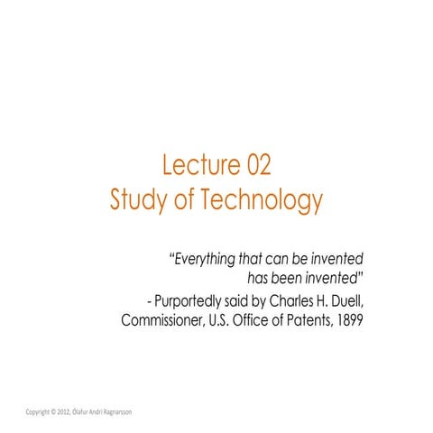 New Technology Lecture 02 Study of Technology | PPTX