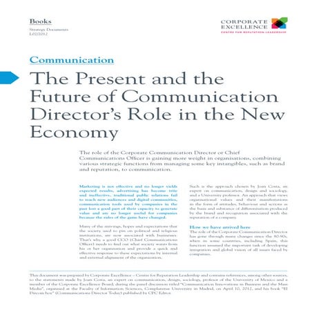 Communication Director’s Role in the New Economy