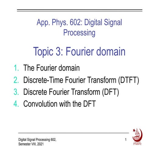 Fourier transform of digital signal processing