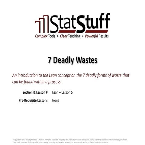 7 Deadly Wastes with Matt Hansen at StatStuff