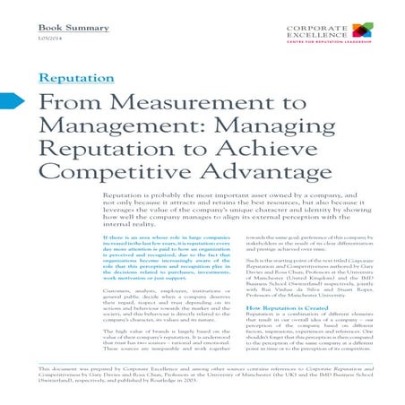 From measurement to management