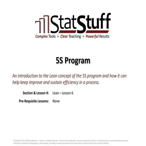 5S Program with Matt Hansen at StatStuff