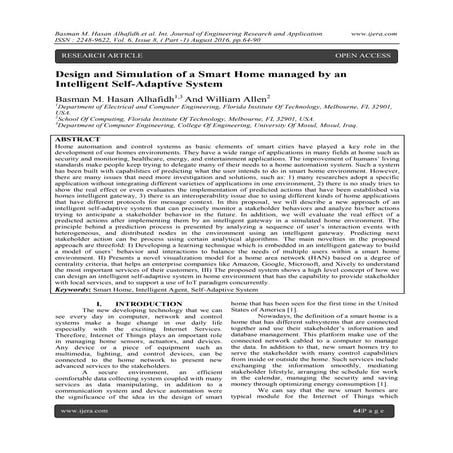 Design and Simulation of a Smart Home managed by an Intelligent Self-Adaptive...