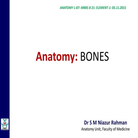 Anatomy of the Bones by Dr Niazur Rahman