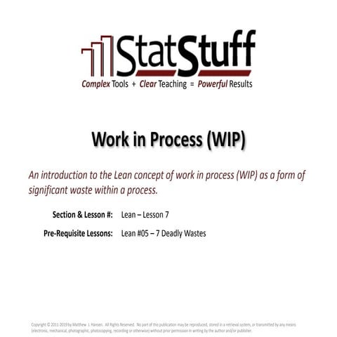 Work in Process with Matt Hansen at StatStuff