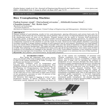 Rice Transplanting Machine