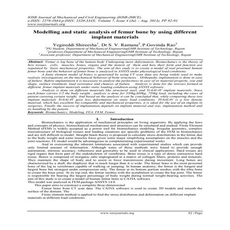 Modelling and static analysis of femur bone by using different implant materials