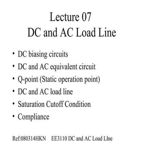 L07 dc and ac load line