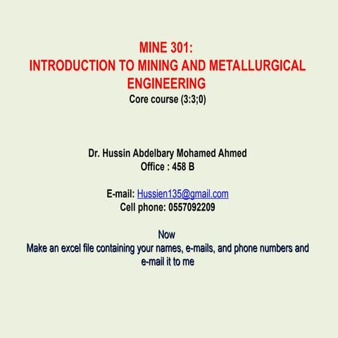 L0 MinE 301 (1).ppt Mining and metallurgical engineering